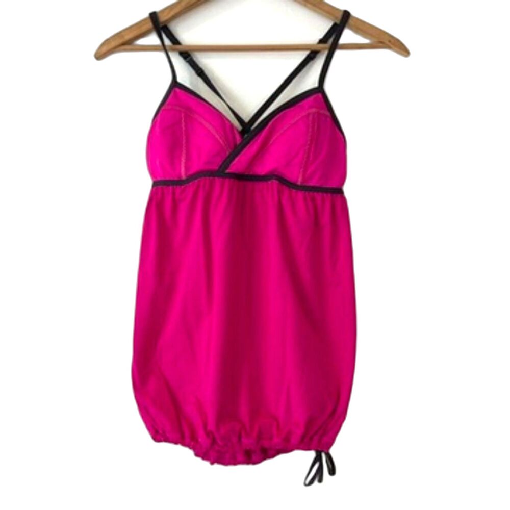 Lululemon Rehearsal Tank Paris Pink Size 4 Drawstring Hem Built in Bra